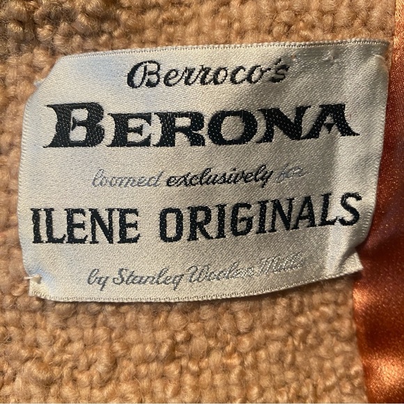 Vintage Berona tan beige swing Wool coat with white mink collar estimated sz M/L - Picture 9 of 17